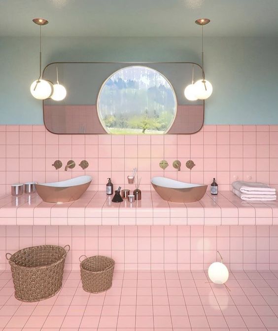 Small Pink Bathroom Designs